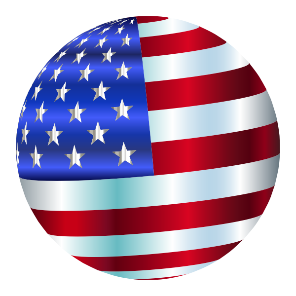 USA Flag Sphere Enhanced 2