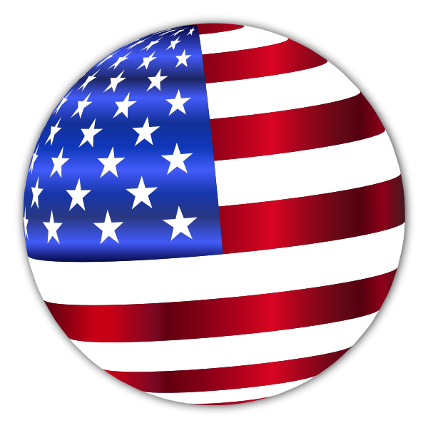 USA Flag Sphere Enhanced With Drop Shadow