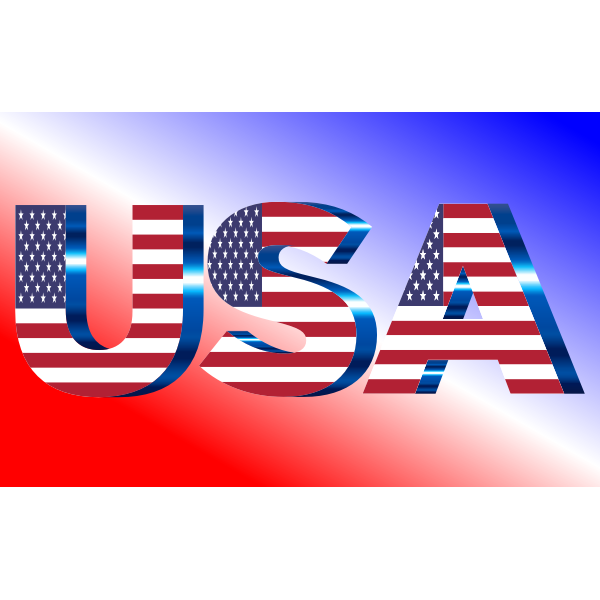 USA Flag Typography No Filters