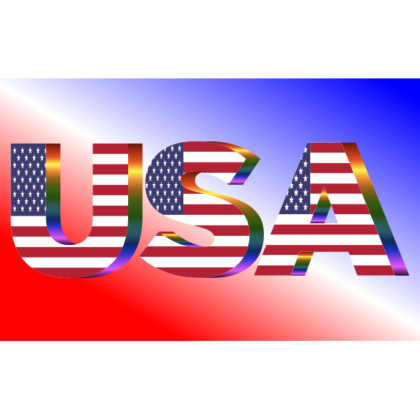 USA Flag Typography Prismatic