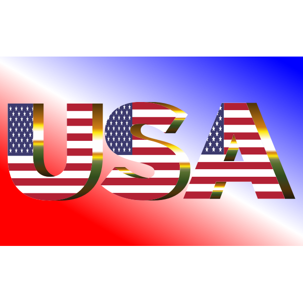 USA Flag Typography Sun Glare