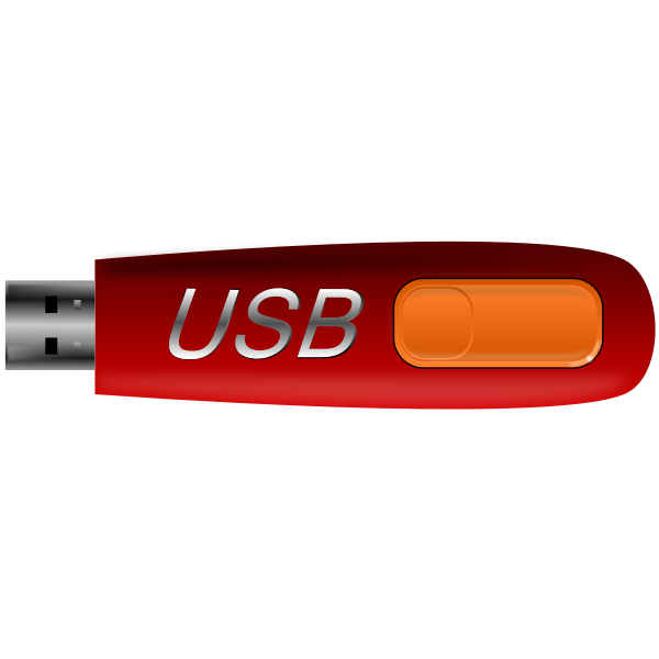 Vector drawing of pen shaped USB memory stick