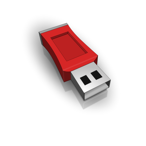 3D vector drawing of red USB stick
