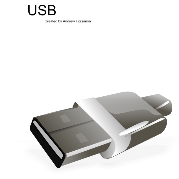 Grayscale USB plug vector image