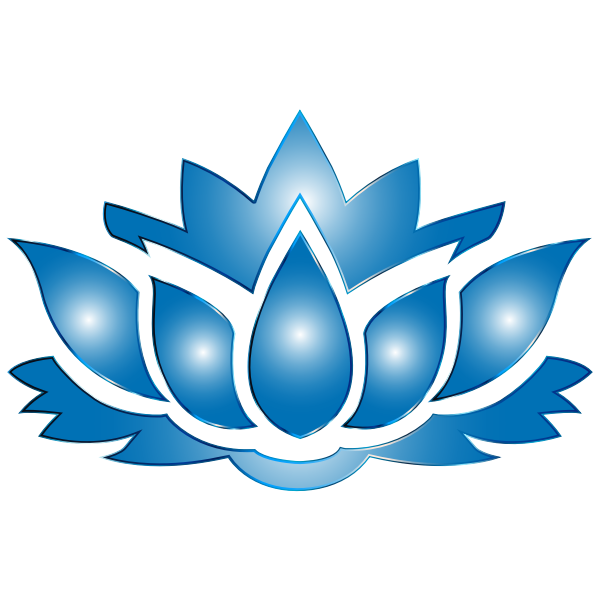 Ultramarine Lotus Flower Silhouette No Background