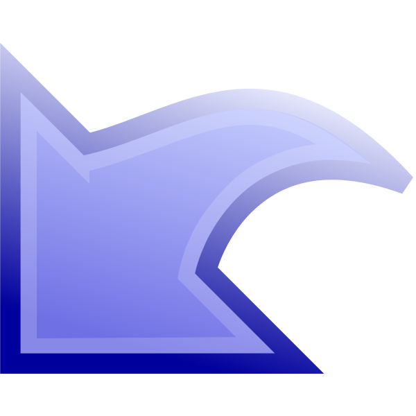 Blue arrow with outline stroke