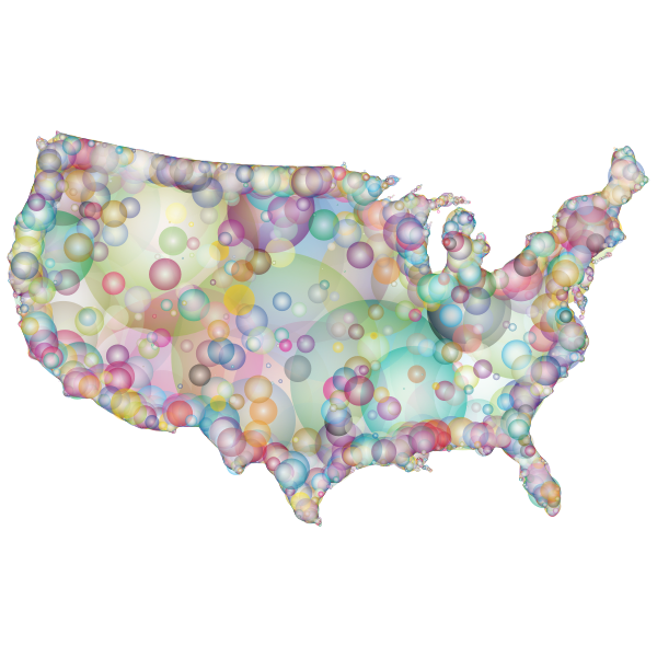 United States Map Outline With Geometric Pattern