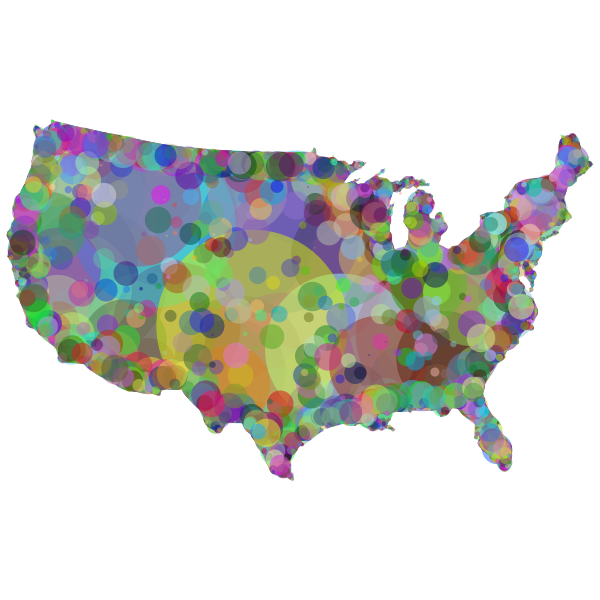 United States Map Geometric Pattern