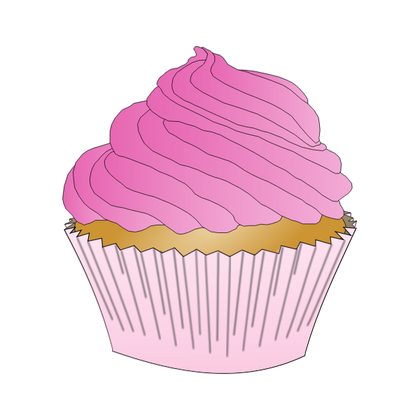 pink cupcake cartoon