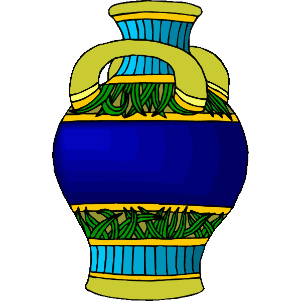 Blue and yellow pot