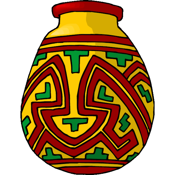 Red and yellow vase