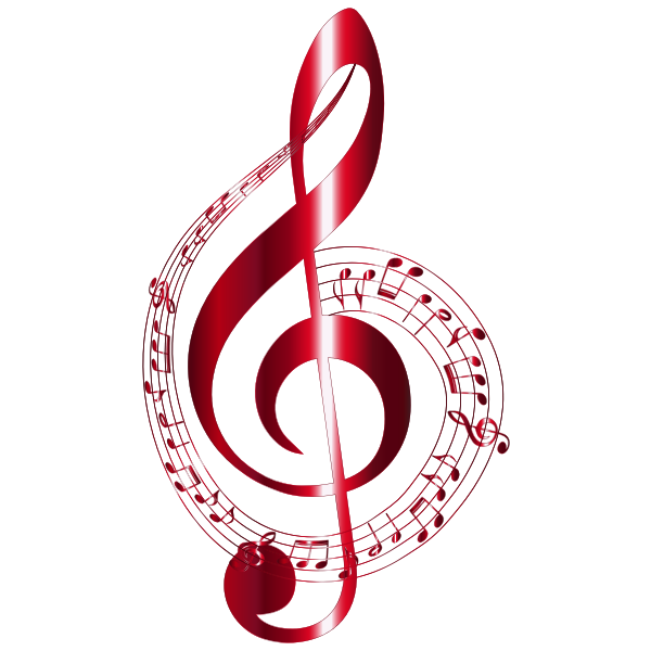Vermilion Musical Notes Typography No Background