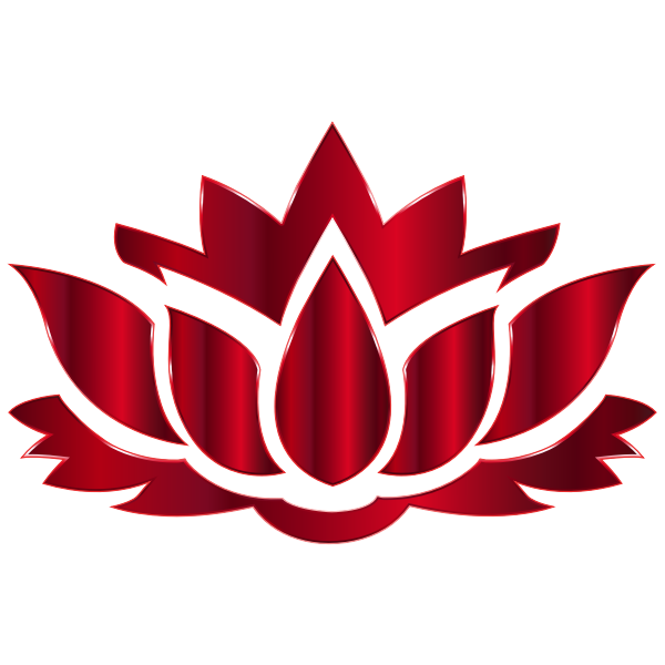 Vermillion Lotus Flower Silhouette No Background