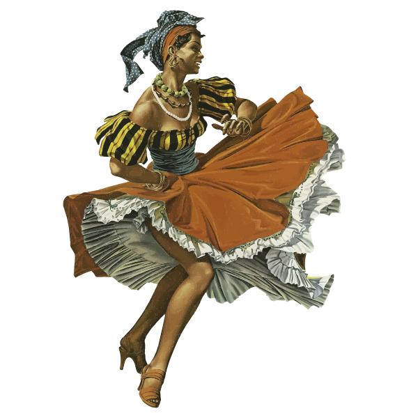 Download Vintage Caribbean Dancing Woman Free Svg