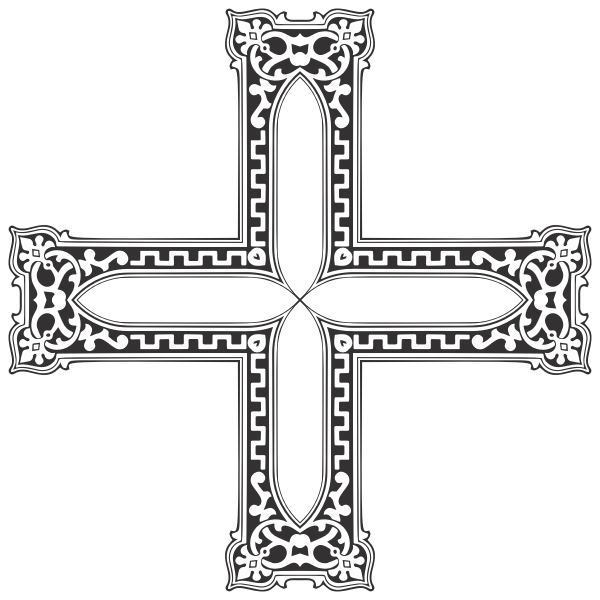 Vintage ornamental crucifix vector image