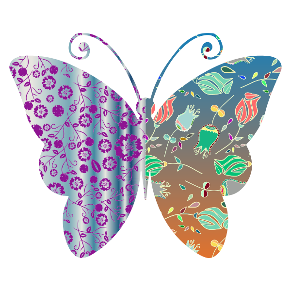 Vintage Style Floral Butterfly