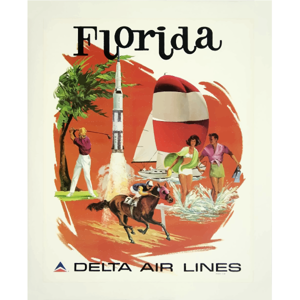 Florida Northeast Airlines Vintage United States Travel Advertisement Poster 