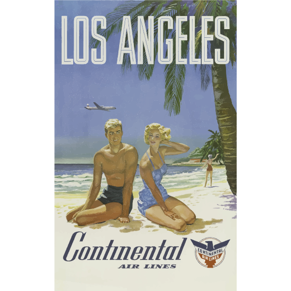 Vintage travel poster for Los Angeles