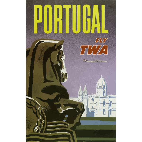 Vector clip art of Portugal vintage travel poster