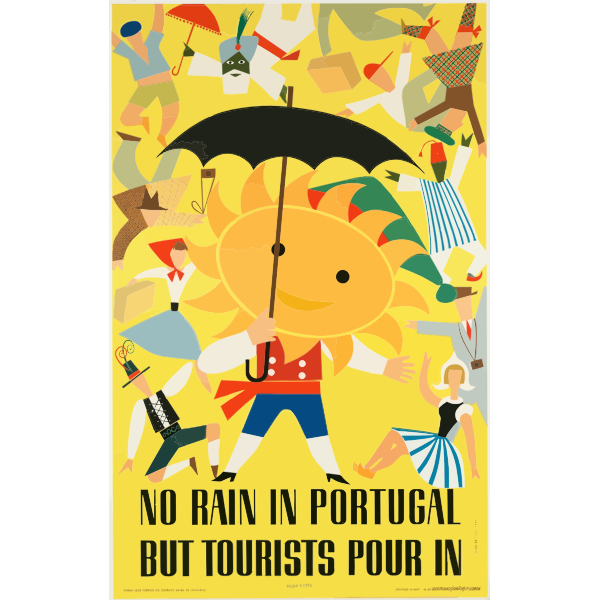 Vector clip art of Portugese vintage travel poster