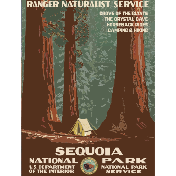 Vintage Travel/Promo Poster A1A2A3A4 Sizes SEQUOIA NATIONAL PARK ..CALIFORNIA 
