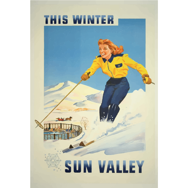 Vintage poster of winter resort