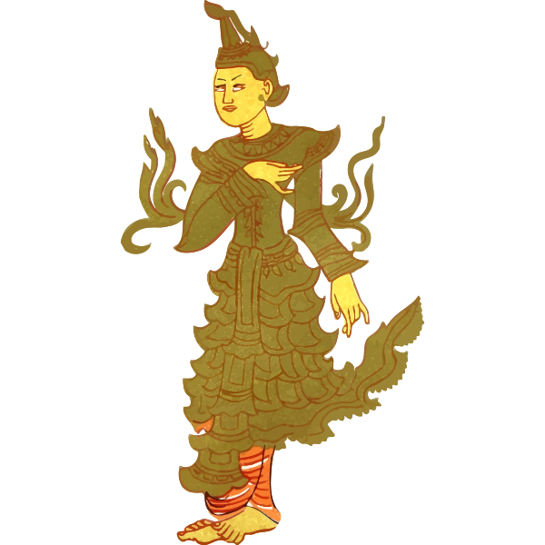 Vintage Myanmar character vector image