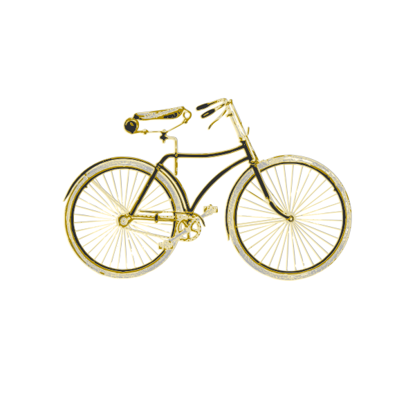 Vintage golden bicycle