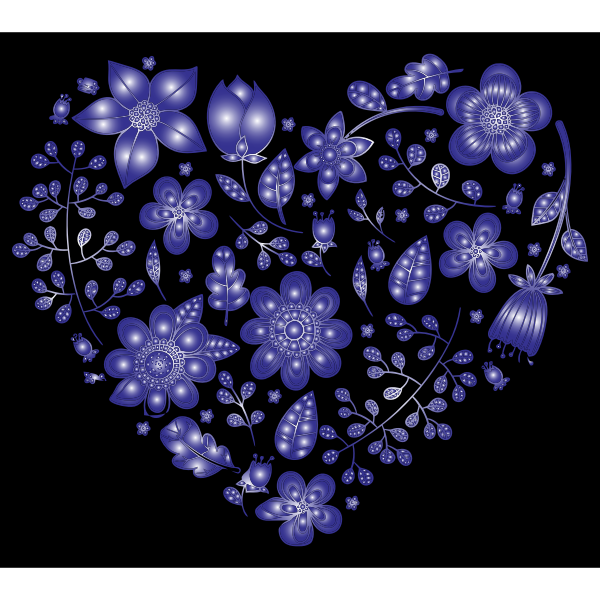 Violet Floral Heart