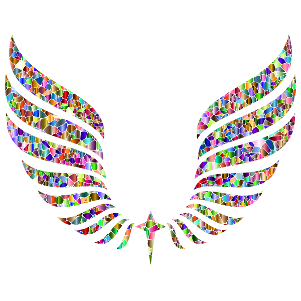 Vivid Chromatic Tiled Abstract Wings