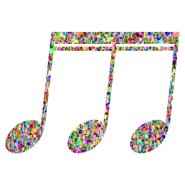 Vivid Chromatic Tiled Musical Note 8