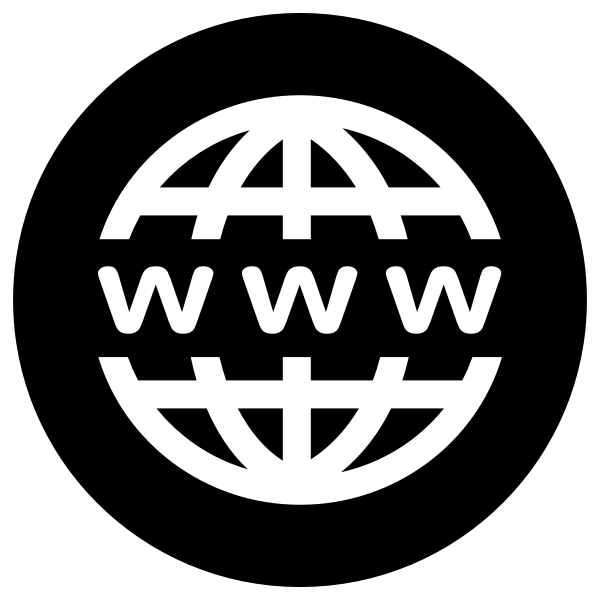 WWW Icon White on Black