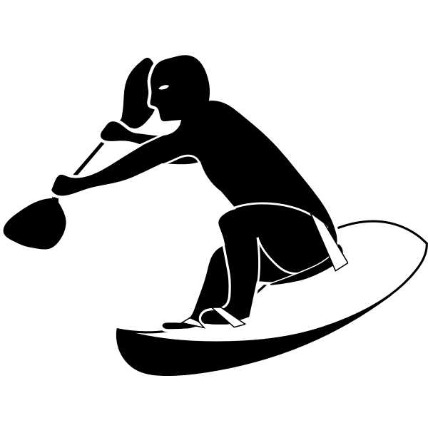 Stand Up Paddleboard Silhouette Silhouette Vector Image Free Svg
