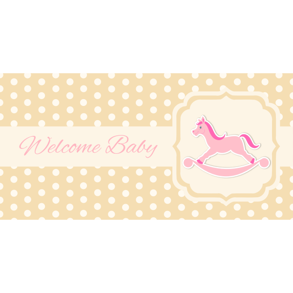 Welcome baby greeting card girl