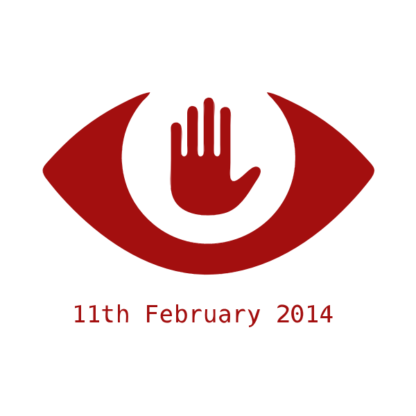 Fight against mass surveillance red sign vector image
