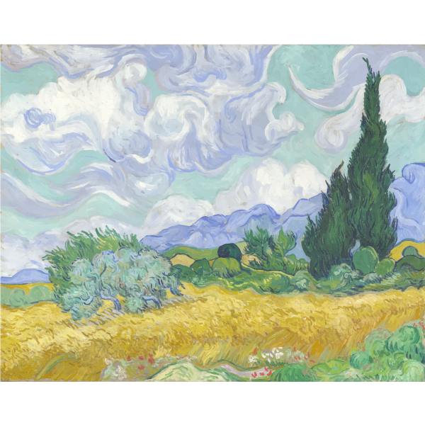 Wheat Field with Cypresses Vincent Van Gogh
