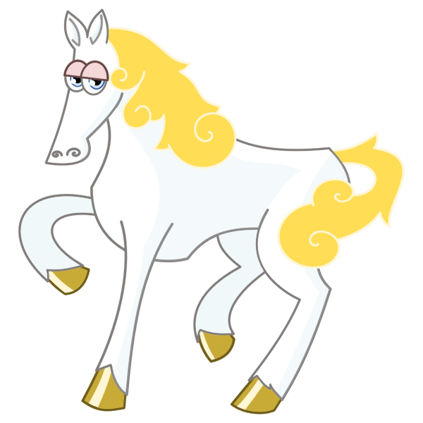 White Cartoon Horse