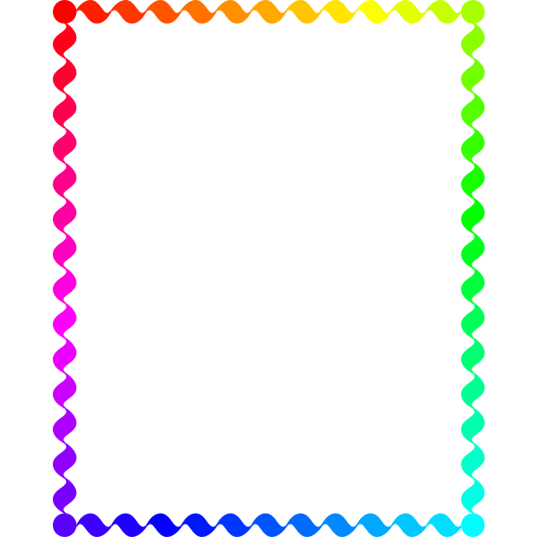 Wiggly Frame Rainbow Color