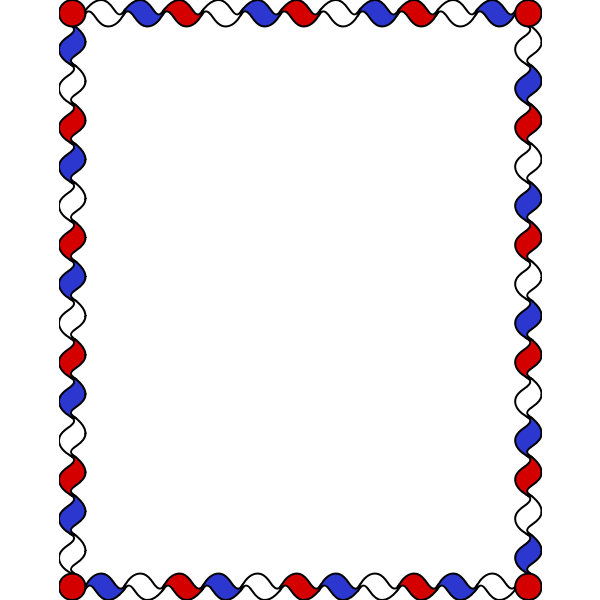 Wiggly Frame Red White Blue color