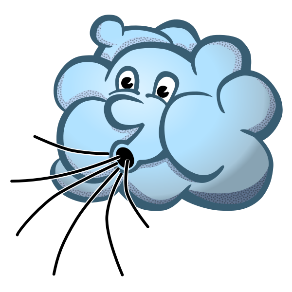 Vector image of blue Mr Wind cloud
