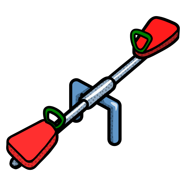 Vector image of coloured line art seesaw