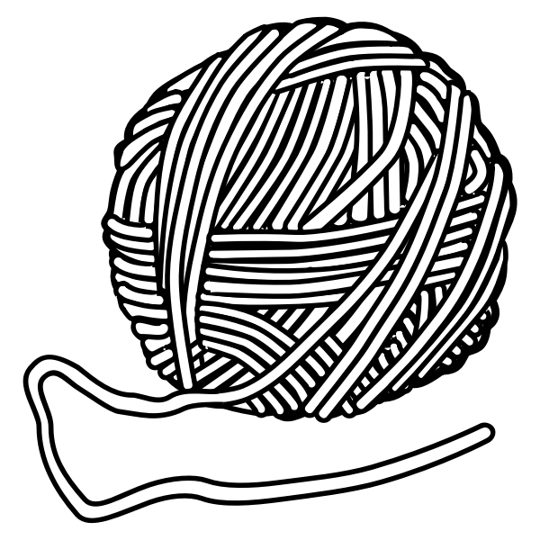Drawing of wool bundle in black and white | Free SVG