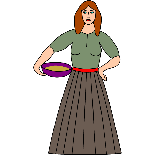 Woman in a very long skirt