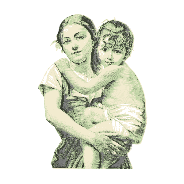 Vintage woman with child