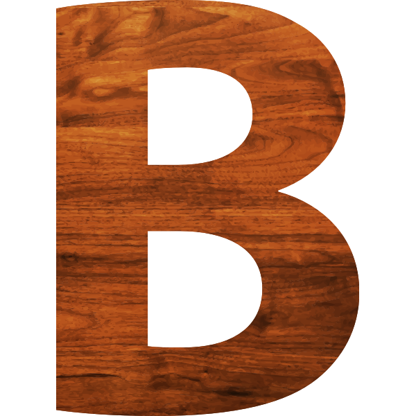 Wood texture alphabet B