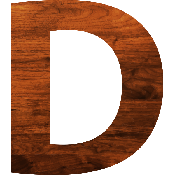 Wood texture alphabet D