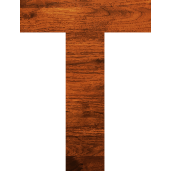 Wood texture alphabet T