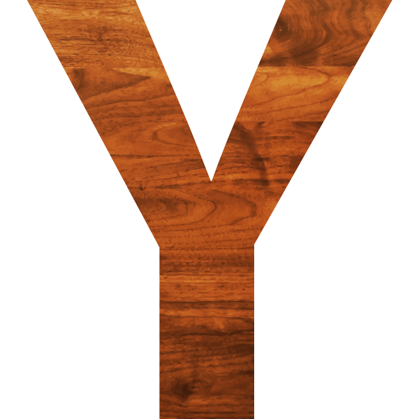 Y letter in wooden style