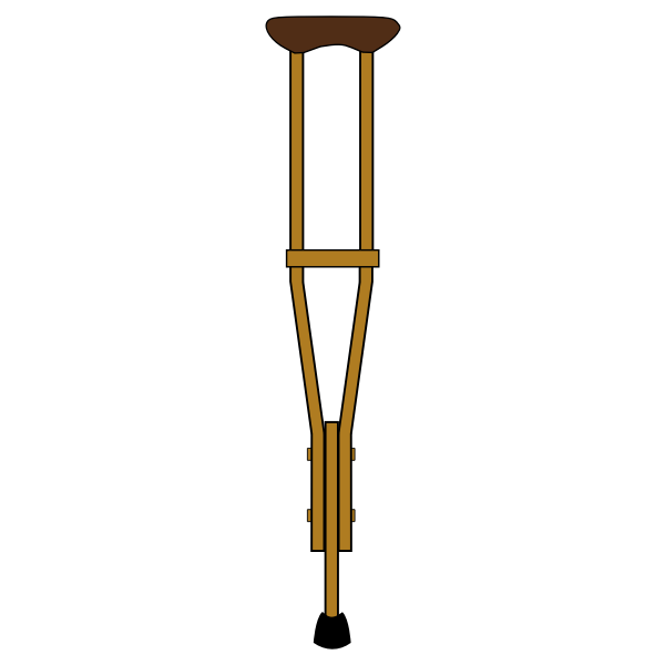 Wooden crutch