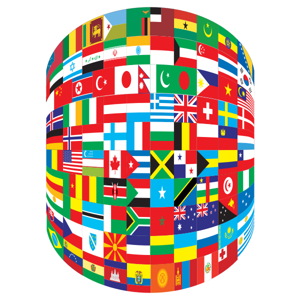 World Flags Cylinder
